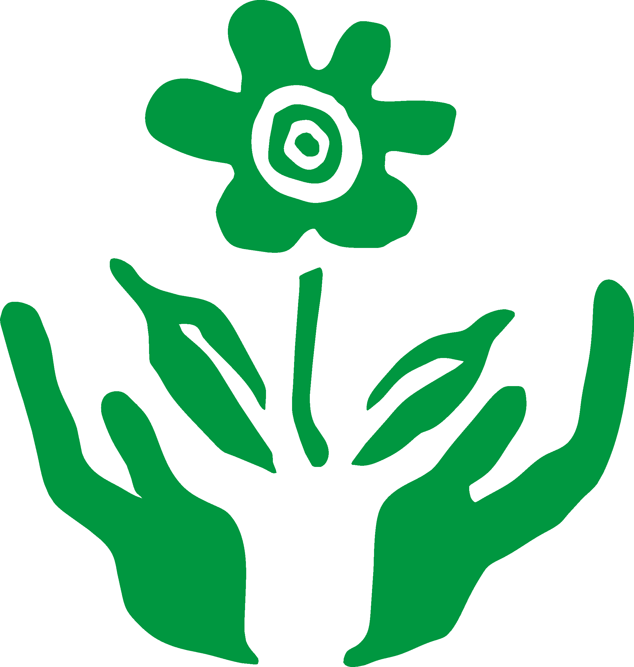 Hands And Flowers@4X Green